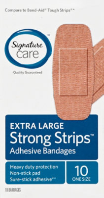 Signature Select/Care Adhesive Bandages Strong Strips Extra Large One Size - 10 Count - Image 2