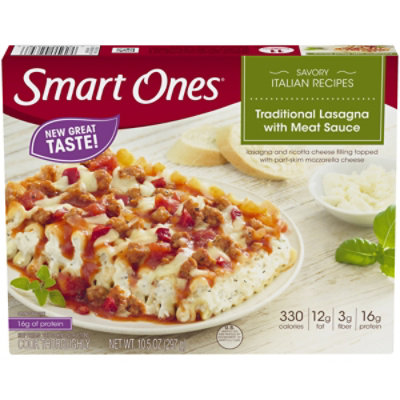 Smart Ones Traditional Lasagna with Meat Sauce & Mozzarella Cheese Frozen Meal Box - 10.5 Oz - Image 1