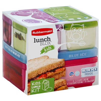 Rubbermaid Lunch Blox Snack Kit - Lunch Box Food Containers - Comes with 1  Ice Pack, 2 Small, and 1 Long Container - Great