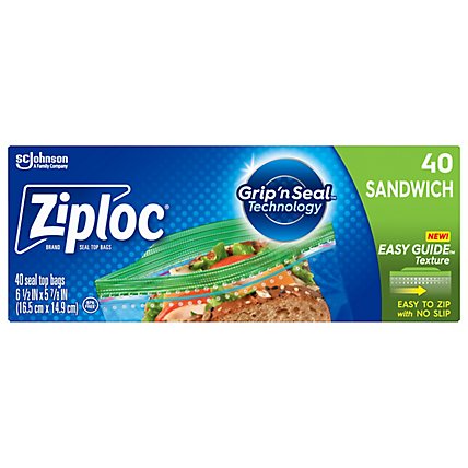 Ziploc Brand Sandwich Bags With Grip N Seal Technology - 40 Count - Image 2