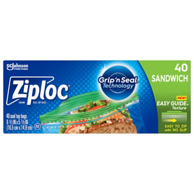  Ziploc Grip N Seal Sandwich Bags - 40 Count 