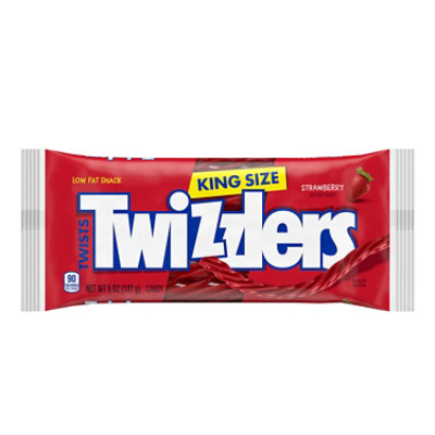 Twizzlers Twists Strawberry Flavored King Size Licorice Style Candy Bag - 5 Oz - Image 1