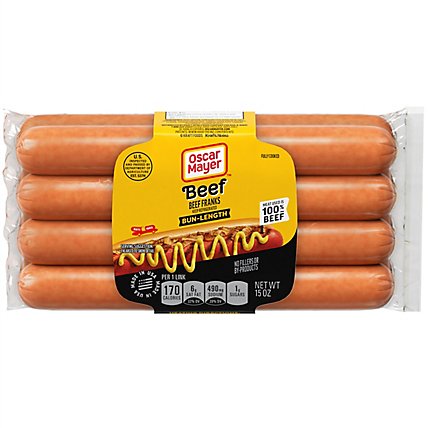 Oscar Mayer Bun Length Angus Uncured Beef Franks Hot Dogs Pack - 8 Count - Image 2