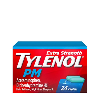 TYLENOL PM Pain Reliever/Nighttime Sleep Aid Caplets Extra Strength - 24 Count - Image 1