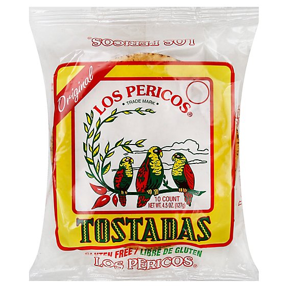 Los Pericos Tostadas Gluten Free Original Bag 10 Count - 4.5 Oz