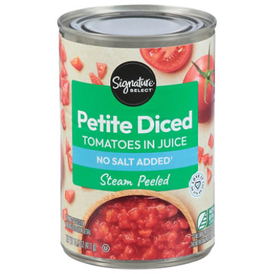 Signature SELECT Diced Petite No Salt Added Tomatoes - 14.5 Oz
