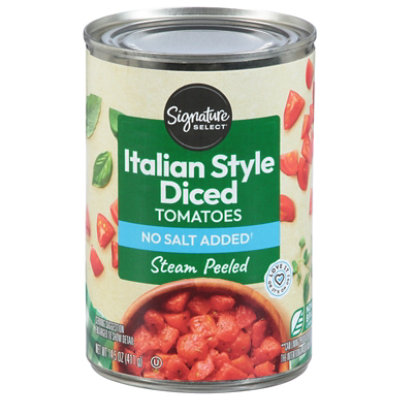 Signature SELECT Italian Style No Salt Added Diced Tomatoes - 14.5 Oz