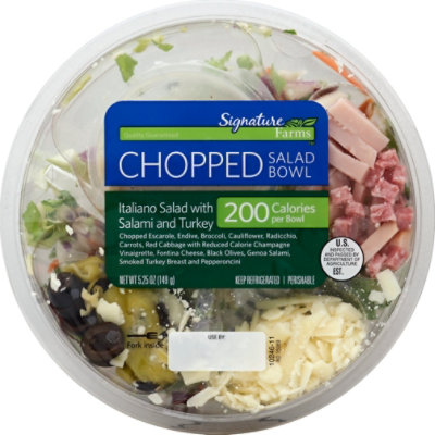 Signature Farms Salad Bowl Chopped Italiano Salad with Salami and Turkey - 5.25 Oz - Image 2