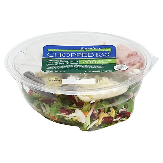 Signature Farms Salad Bowl Chopped Italiano Salad with Salami and Turkey - 5.25 Oz