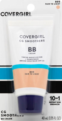 COVERGIRL CG Smoothers BB Cream Moisturizer + Sunscreen SPF 21 Fair to Light 805 - 1.35 Fl. Oz. - Image 2