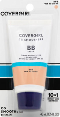 COVERGIRL CG Smoothers BB Cream Moisturizer + Sunscreen SPF 21 Fair to Light 805 - 1.35 Fl. Oz.