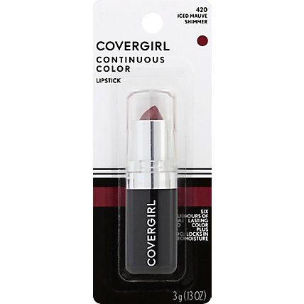 COVERGIRL Continuous Color Lipstick Iced Mauve 420 - 0.13 Oz - Image 1