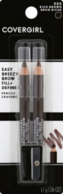 COVERGIRL Brow & Eyemakers Brow Pencil Blendable Midnight Brown 505 - 0.06 Oz - Image 1