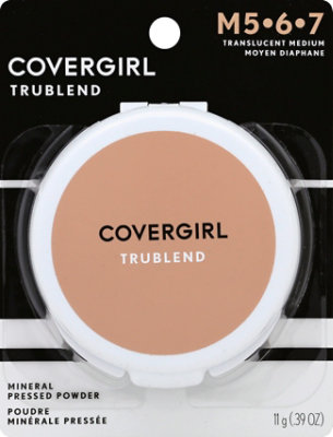 COVERGIRL truBLEND Mineral Pressed Powder Translucent Medium M5-6-7 - 0.39 Oz - Image 1