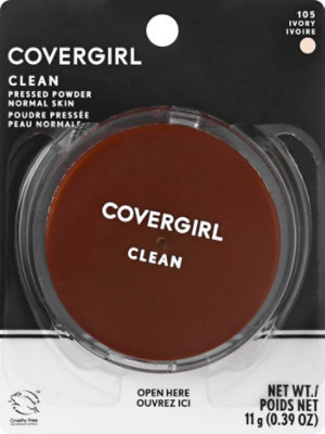 COVERGIRL Clean Pressed Powder Normal Skin Ivory 105 - 0.39 Oz - Image 2