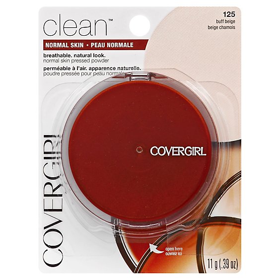 COVERGIRL Clean Pressed Powder Normal Skin Buff Beige 125 - 0.39 Oz