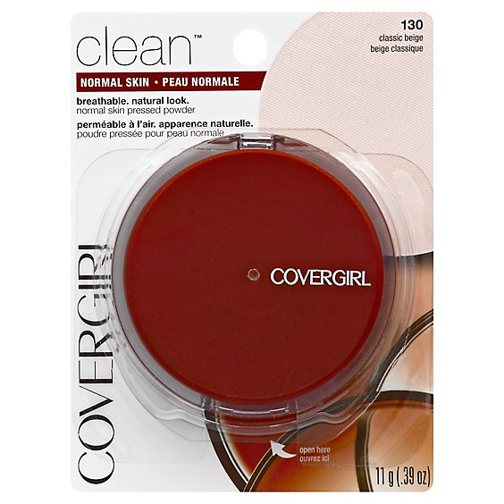 COVERGIRL Clean Pressed Powder Normal Skin Classic Beige 130 - 0.39 Oz