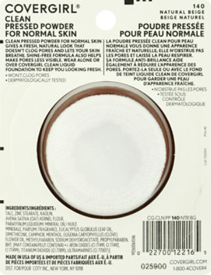 COVERGIRL Clean Pressed Powder Normal Skin Natural Beige 140 - 0.39 Oz - Image 5