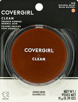 COVERGIRL Clean Pressed Powder Normal Skin Natural Beige 140 - 0.39 Oz - Image 2