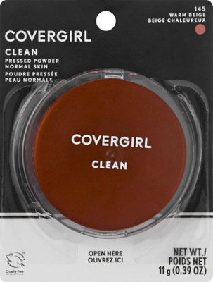 COVERGIRL Clean Pressed Powder Normal Skin Warm Beige 145 - 0.39 Oz - Image 2