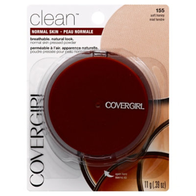 COVERGIRL Clean Pressed Powder Normal Skin Soft Honey 155 - 0.39 Oz
