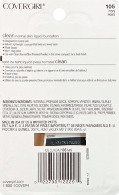 COVERGIRL Clean Liquid Foundation Normal Skin Ivory 105 - 1 Fl. Oz. - Image 3