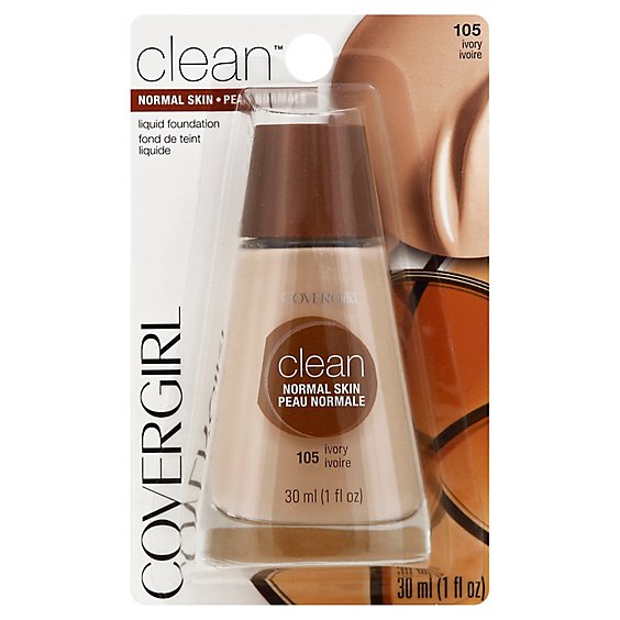 COVERGIRL Clean Liquid Foundation Normal Skin Ivory 105 - 1 Fl. Oz.