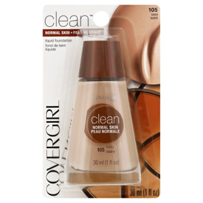 COVERGIRL Clean Liquid Foundation Normal Skin Ivory 105 - 1 Fl. Oz.