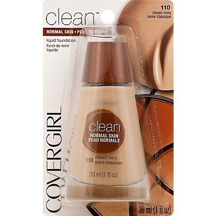 COVERGIRL Clean Liquid Foundation Normal Skin Classic Ivory 110 - 1 Fl. Oz. - Image 2