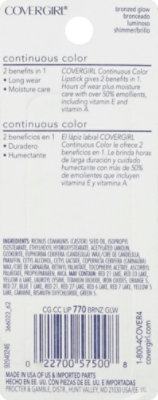 COVERGIRL Continuous Color Lipstick Bronzed Glow 770 - 0.13 Oz - Image 3