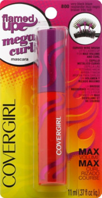 COVERGIRL Flamed Up Mascara Max Volume Mega Curl Very Black Blaze 800 - 0.37 Fl. Oz. - Image 2