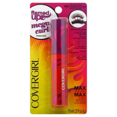 COVERGIRL Flamed Up Mascara Max Volume Mega Curl Very Black Blaze 800 - 0.37 Fl. Oz. - Image 1
