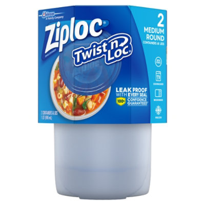 Ziploc Twist N Loc Container Round Medium - 2 Count