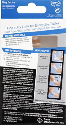 Broadway Nails Real Life Nail Kit Real Short Length Pink BSF02 - 24 Count - Image 3