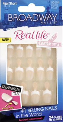 Broadway Nails Real Life Nail Kit Real Short Length Pink BSF02 - 24 Count - Image 2