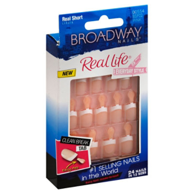 Broadway Nails Real Life Nail Kit Real Short Length Pink BSF02 - 24 Count - Image 1