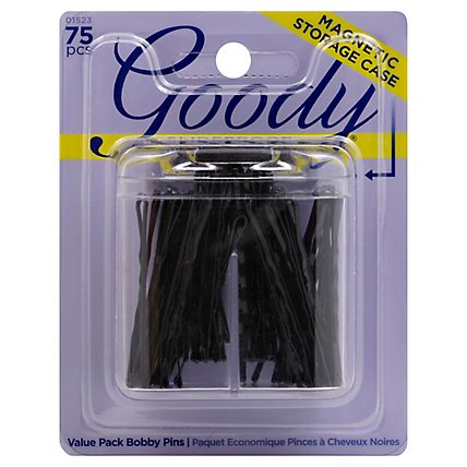 Goody Bobby Pins Box With Magnetic Black - 75 Count - Carrs