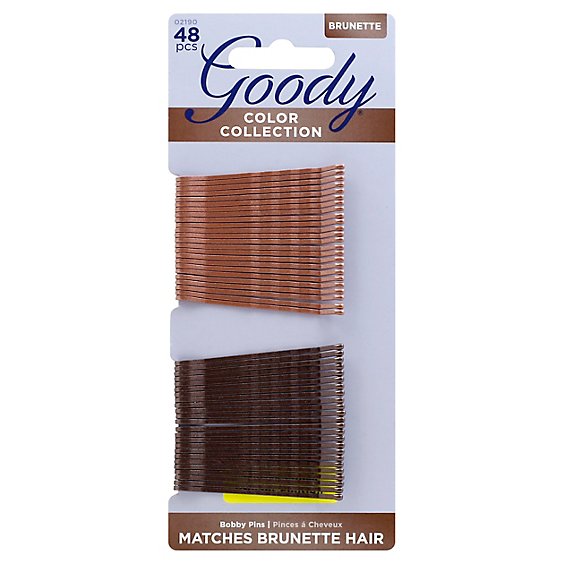 Goody Bobby Pins Colour Collection StayPut Hold Brunette - 48 Count