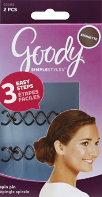 Goody SimpleStyles Spin Pin Brunette - 2 Count - Image 2