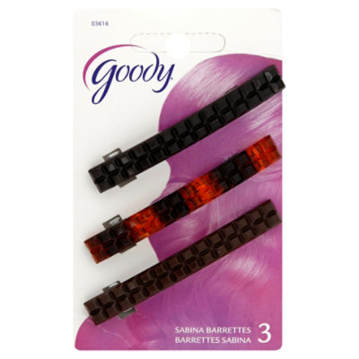 Goody Barrette Autoclasp Pyramid Cut - 3 Count