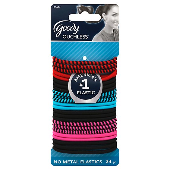 Goody Elastics Ouchless Thick 4mm Rockstar- 24 Count