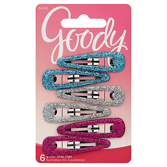 Goody Snap Clips Glam Girls Glitter - 6 Count