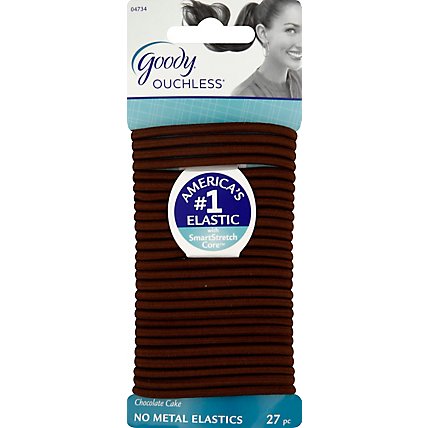 Goody Elastics Ouchless Thick 4mm Brown Brunette - 27 Count - Image 2