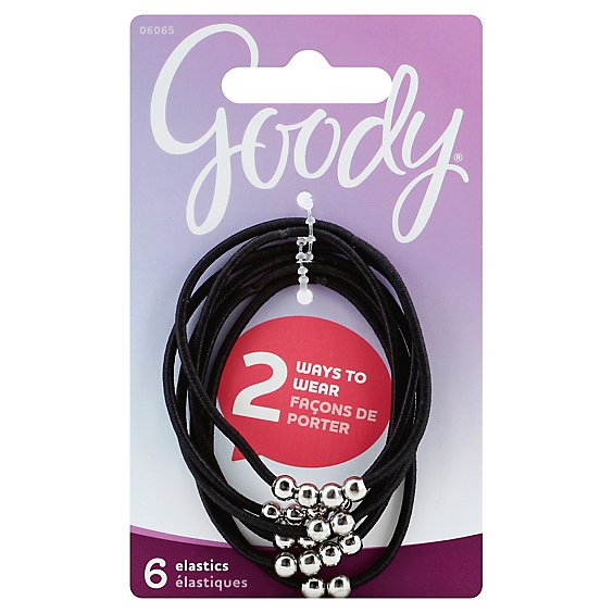 Goody Elastics Double Wear Ponytailer Bracelet Beads - 6 Count