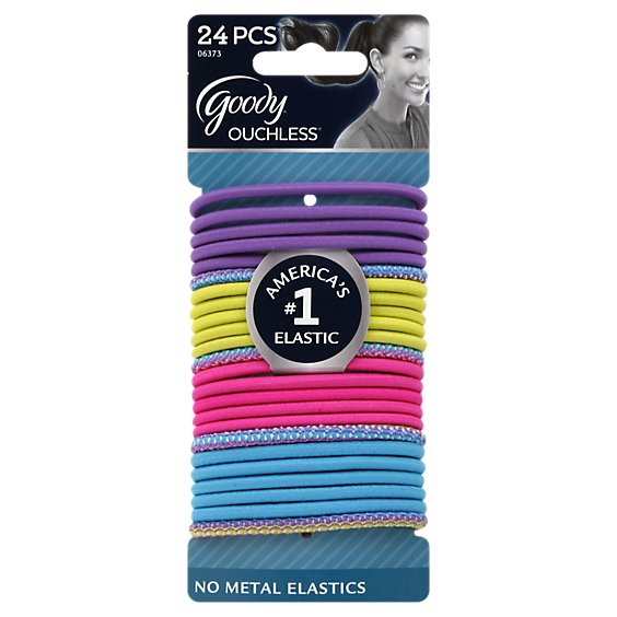 Goody Elastics Ouchless Thick 4mm Neon Tribal - 24 Count