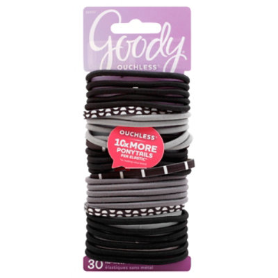 Goody Elastics Ouchless Thick 4mm Black White Mod - 30 Count