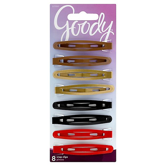 Goody Snap Clips Breanna Oval Metal - 8 Count