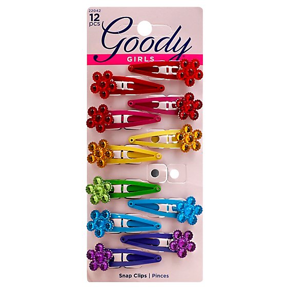 Goody Snap Clips Glam Girls Jeweled Flower - 12 Count