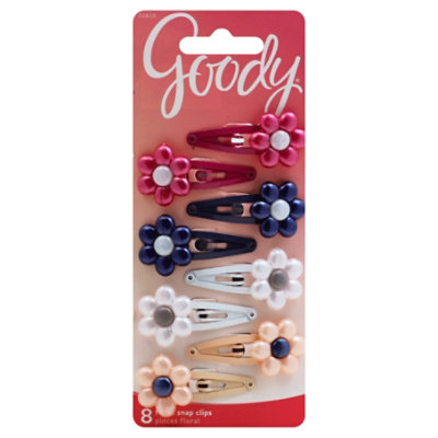 Goody Snap Clips Girls Flower - 8 Count - Image 1