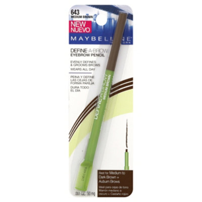 Maybelline Eyebrow Pencil Define A Brow Medium Brown 643 .0010 Oz